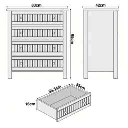Linra Blue Painted 4 Chest of Drawers - Bedroom Drawers - thumbnail 4