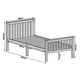 Wooden Single Bed Frame - thumbnail 3