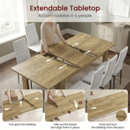 Milo Extendable Dining Table Set - Oak Effect - thumbnail 5