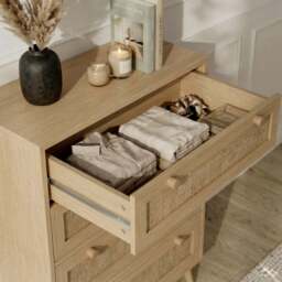 Wovena Rattan 4 Drawer Chest of Drawers, Natural - thumbnail 5