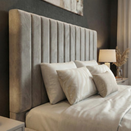 Vertical Double Ottoman Storage Bed Light Grey Velvet - thumbnail 3