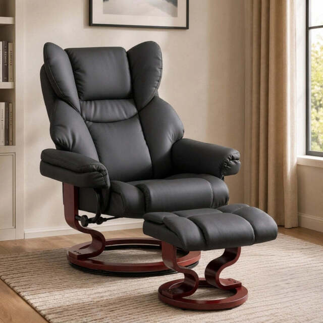 Swivel Recliner Chair with Footstool - Recliner Armchair - image 1