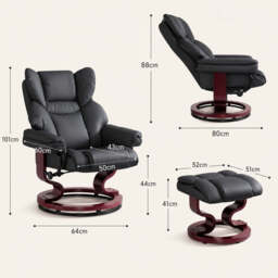 Swivel Recliner Chair with Footstool - Recliner Armchair - thumbnail 5