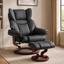 Swivel Recliner Chair with Footstool - Recliner Armchair - thumbnail 1