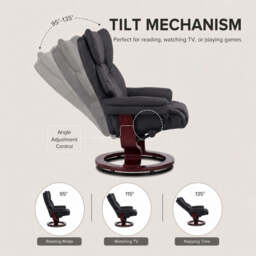 Swivel Recliner Chair with Footstool - Recliner Armchair - thumbnail 2