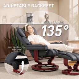 Swivel Recliner Chair with Footstool - Recliner Armchair - thumbnail 3