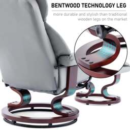 Swivel Recliner Chair with Footstool - Recliner Armchair - thumbnail 4