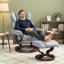 Swivel Recliner Chair with Footstool - Recliner Armchair - thumbnail 3
