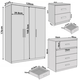 Blythe White 4 Piece Bedroom Furniture Set - thumbnail 5