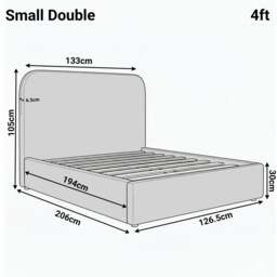 Sofna Boucle Ottoman Storage Bed Frame, White Small Double - thumbnail 4