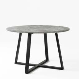 Kyvon Round Dining Table Set with 4 Chairs - Concrete Effect - thumbnail 5