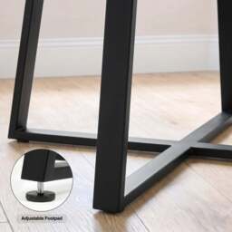 Kyvon Round Dining Table Set with 4 Chairs - Concrete Effect - thumbnail 4