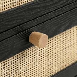 Wovena Black Rattan 3 Chest of Drawers, Pine legs - thumbnail 6