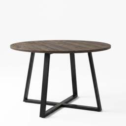Kyvon Round Dining Table Set with 4 Chairs - Dark Wood Effect - thumbnail 5