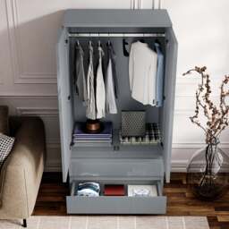 High Gloss 3 Piece Bedroom Set- 2 Door Wardrobe With Drawers - thumbnail 6