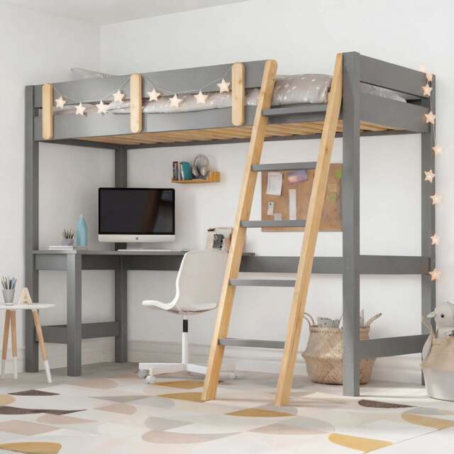 Bunk Bed With Desk - High Sleeper Loft Bed Frame For Kids - image 1