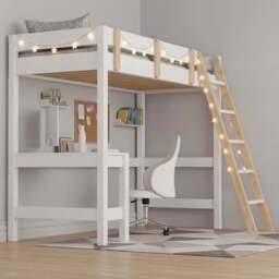 Bunk Bed With Desk - High Sleeper Loft Bed Frame For Kids - thumbnail 4