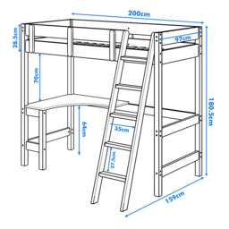 Bunk Bed With Desk - High Sleeper Loft Bed Frame For Kids - thumbnail 5