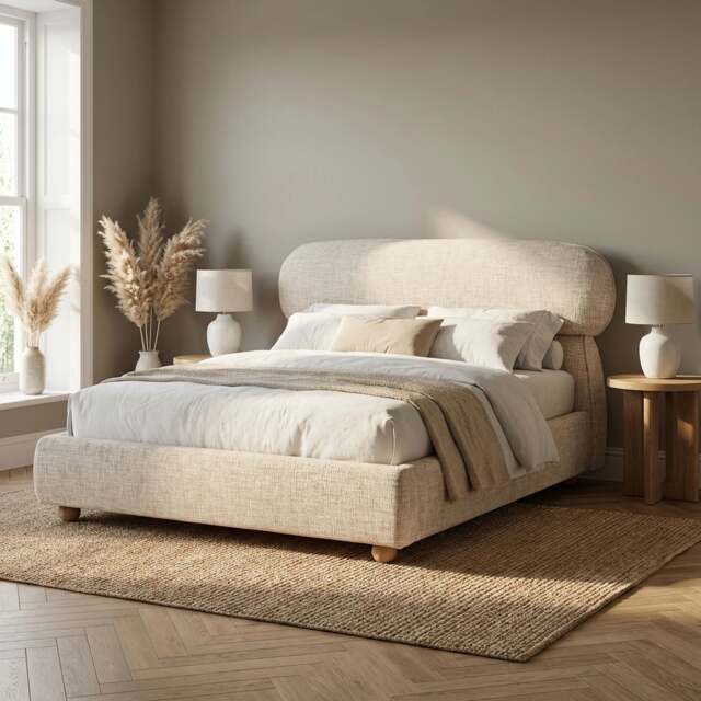 Serilya Upholstered Bed Frame with Luxury Headboard - image 1