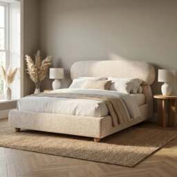 Serilya Upholstered Bed Frame with Luxury Headboard - thumbnail 1