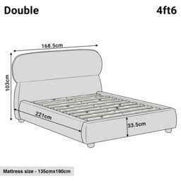 Serilya Upholstered Bed Frame with Luxury Headboard - thumbnail 4