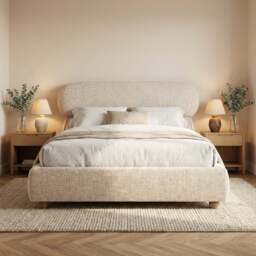 Serilya Upholstered Bed Frame with Luxury Headboard - thumbnail 2