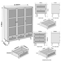 Wovena Rattan 4 Piece Bedroom Furniture Set - Pine Legs - thumbnail 5