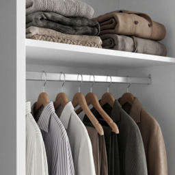 120cm White 2 Door Sliding Wardrobe with Shelves and Hanging Rail - thumbnail 6