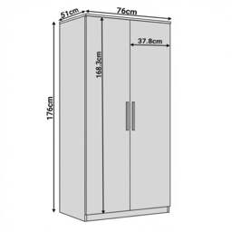Blythe 2 Door Wardrobe with Shelves and Hanging Rail - thumbnail 4