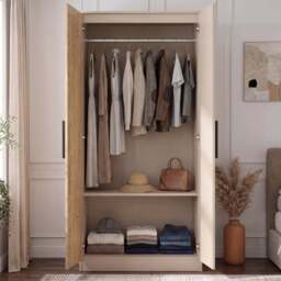 Blythe 2 Door Wardrobe with Shelves and Hanging Rail - thumbnail 3