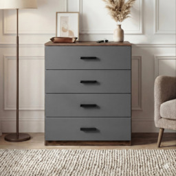 Blythe Walnut Grey 4 Piece Bedroom Furniture Set - thumbnail 3
