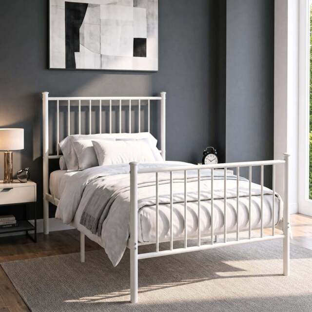Vertical Metal Bed Frame with High Headboard - Single, Double and King - image 1