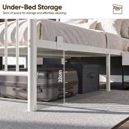 Vertical Metal Bed Frame with High Headboard - Single, Double and King - thumbnail 5