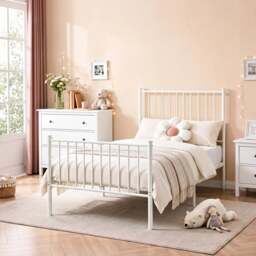 Vertical Metal Bed Frame with High Headboard - Single, Double and King - thumbnail 4
