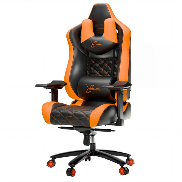 Xstriker Ergonomic Gaming Chair with Headrest and Lumbar Support - Orange