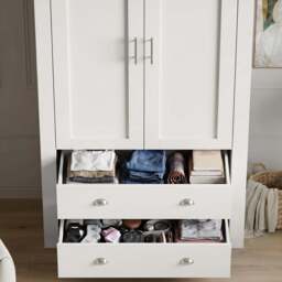 Shaker Double Wardrobe With Drawers And Hanging Space - thumbnail 6