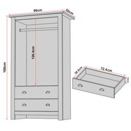 Shaker Double Wardrobe With Drawers And Hanging Space - thumbnail 4