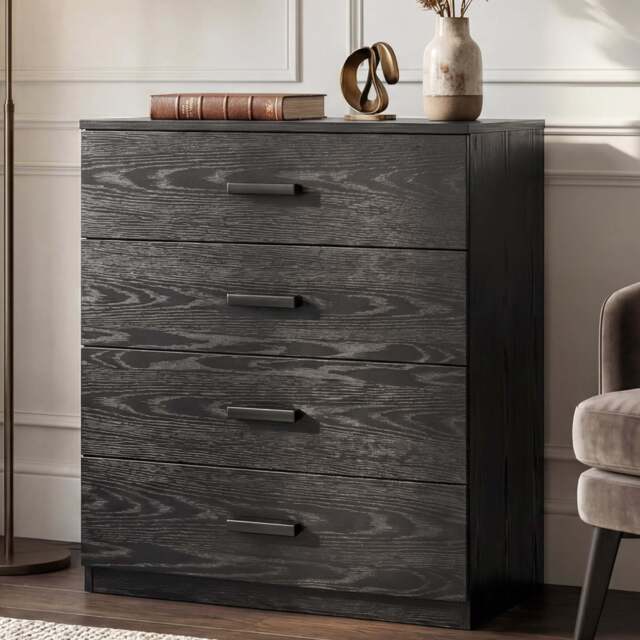 Blythe 4 Drawer Chest Of Drawers - Bedroom Drawers - Black