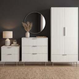 Flutrina Painted 3 Piece Bedroom Furniture Set - White