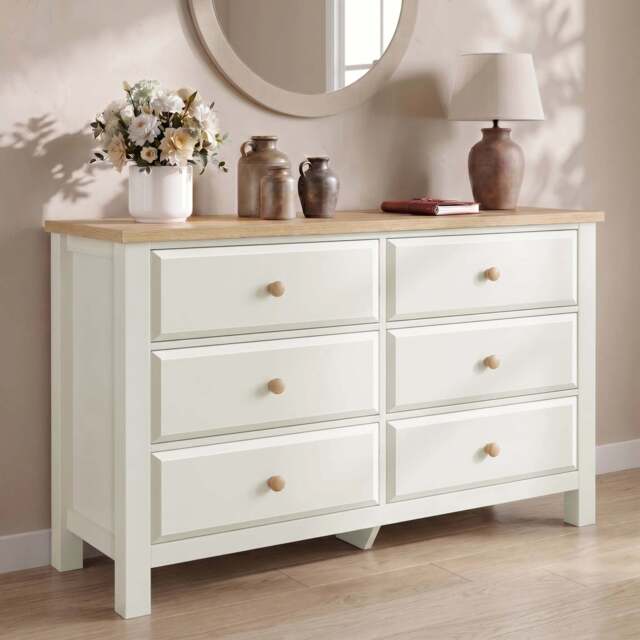 Haven Painted Large 6 Chest of Drawers - White Bedroom Dresser - image 1