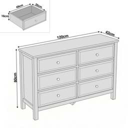 Haven Painted Large 6 Chest of Drawers - White Bedroom Dresser - thumbnail 3