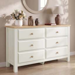 Haven Painted Large 6 Chest of Drawers - White Bedroom Dresser - thumbnail 1