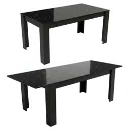 Milo Extendable Dining Table Set - Black Marble Effect - thumbnail 6