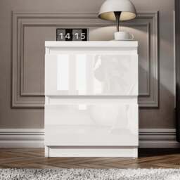 High Gloss 3 Piece Wardrobe Set With Chest of Drawers - thumbnail 4