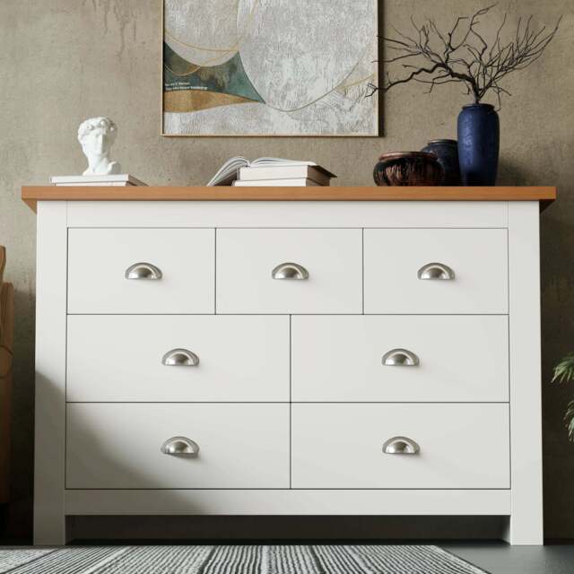 7 Drawer Wide Chest of Drawers - Large Bedroom Dresser - image 1
