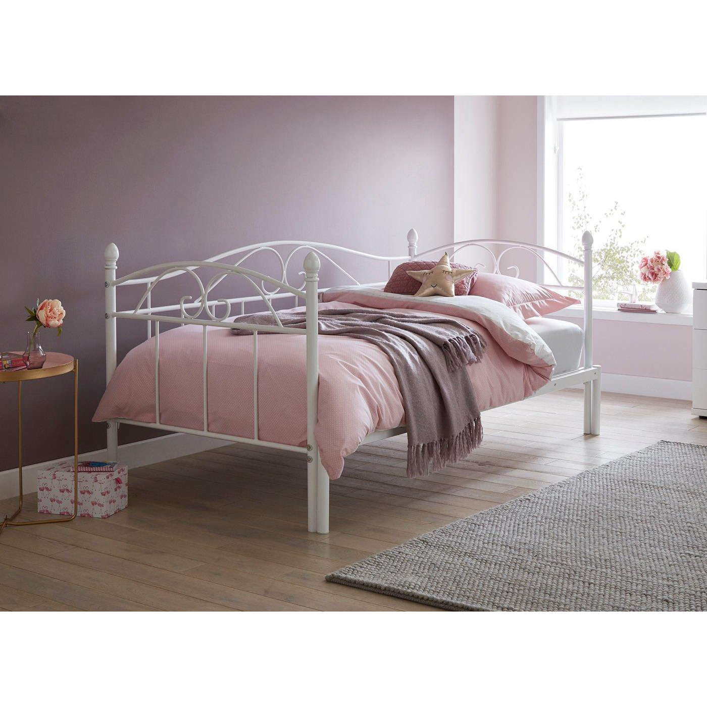 Kylie Metal Bed Frame - 3'0 Single - White