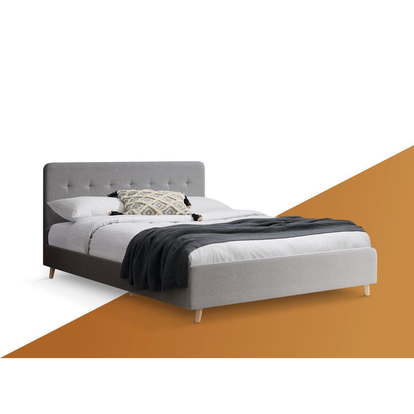 Emmerson Upholstered Bed Frame - Grey - 4'6 Double