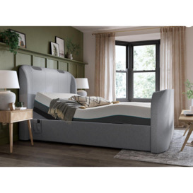 Sapporo Sleepmotion Adjustable LG TV Bed with Surround Sound - 4'6 Double - Grey