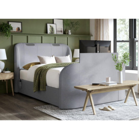Sapporo Ottoman LG TV Bed - 4'6 Double - Grey