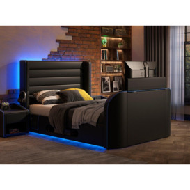 Drift Gaming Ottoman TV Bed Frame - 4'6 Double - Black